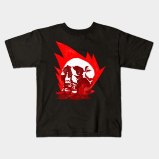 Flaming, bleeding skull. Kids T-Shirt